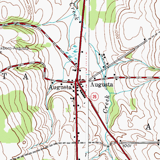 Topographic Map of Augusta, NY