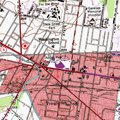 Topographic Map of Austin Park, NY
