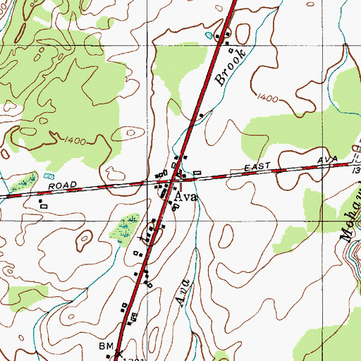 Topographic Map of Ava, NY