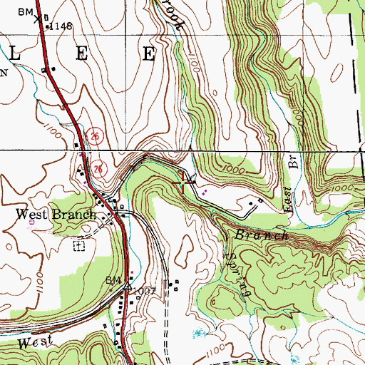 Topographic Map of Ava Brook, NY