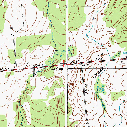 Topographic Map of Ava Cemetery, NY