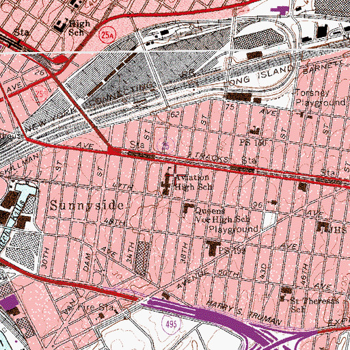 Topographic Map of Avation High School, NY