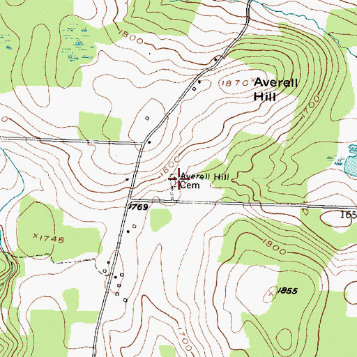 Topographic Map of Averell Hill Cemetery, NY
