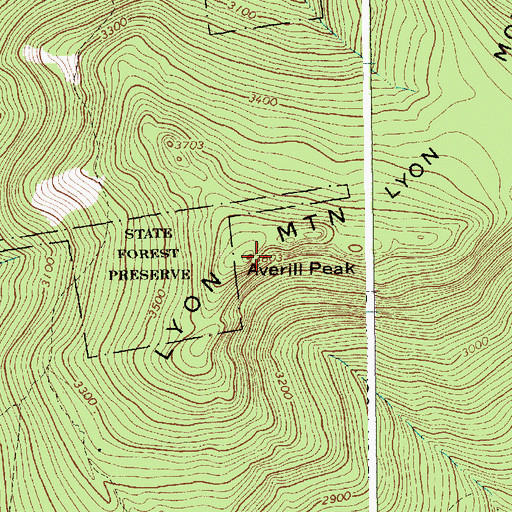 Topographic Map of Averill Peak, NY