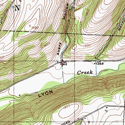 Topographic Map of Avery Hollow, NY