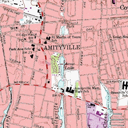 Topographic Map of Avon Lake, NY