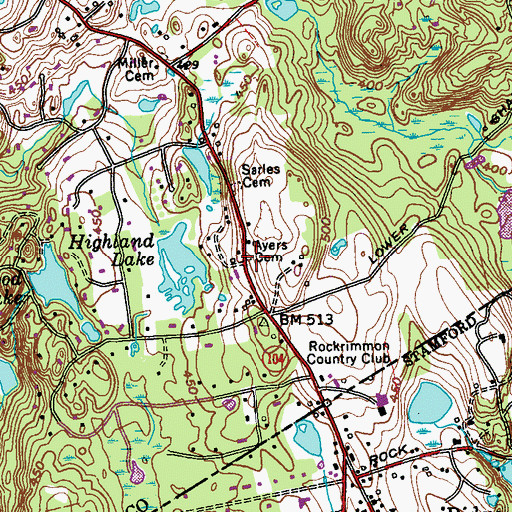 Topographic Map of Ayers Cemetery, NY