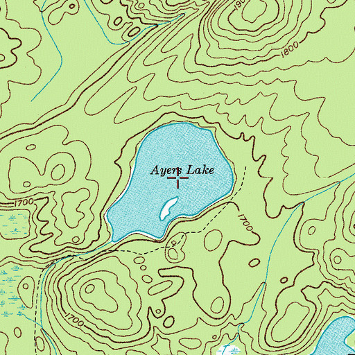 Topographic Map of Ayers Lake, NY