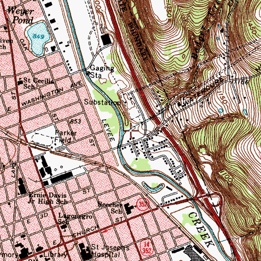 Topographic Map of Badger Creek, NY