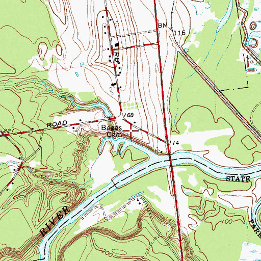 Topographic Map of Baggs Cemetery, NY
