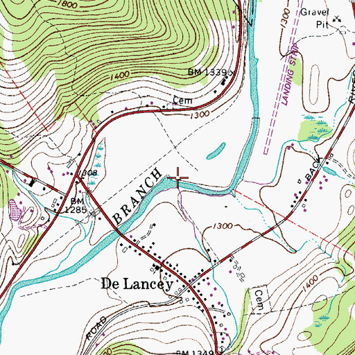 Topographic Map of Bagley Brook, NY