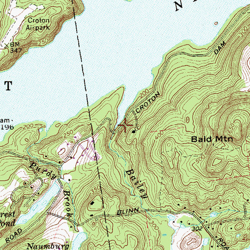 Topographic Map of Bailey Brook, NY