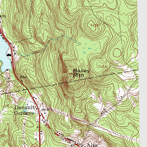 Topographic Map of Bailey Mountain, NY