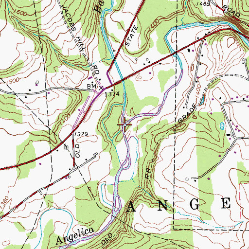 Topographic Map of Baker Creek, NY