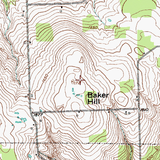 Topographic Map of Baker Hill, NY