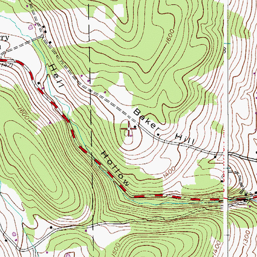 Topographic Map of Baker Hill, NY