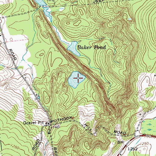 Topographic Map of Baker Pond, NY