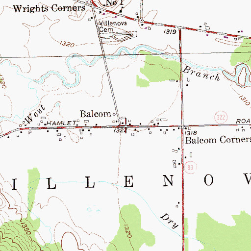 Topographic Map of Balcom, NY