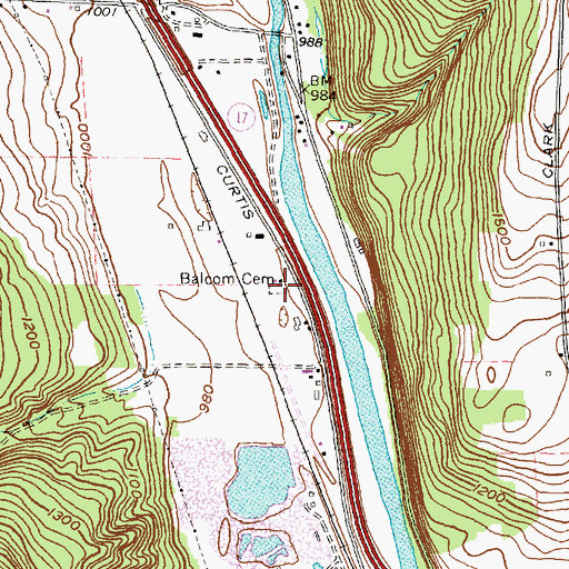 Topographic Map of Balcom Cemetery, NY