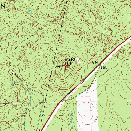 Topographic Map of Bald Hill, NY