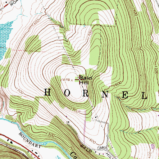 Topographic Map of Bald Hill, NY