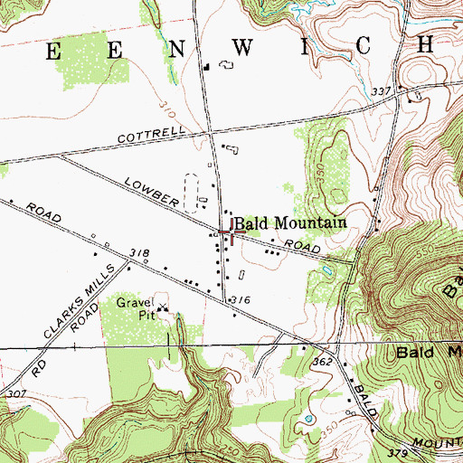 Topographic Map of Bald Mountain, NY