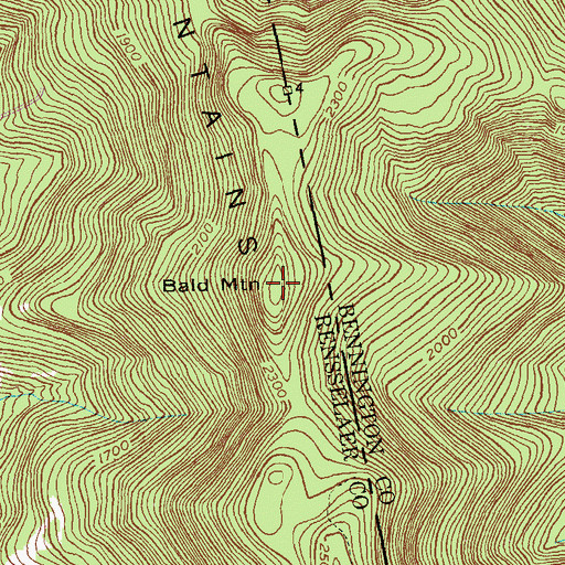 Topographic Map of Bald Mountain, NY