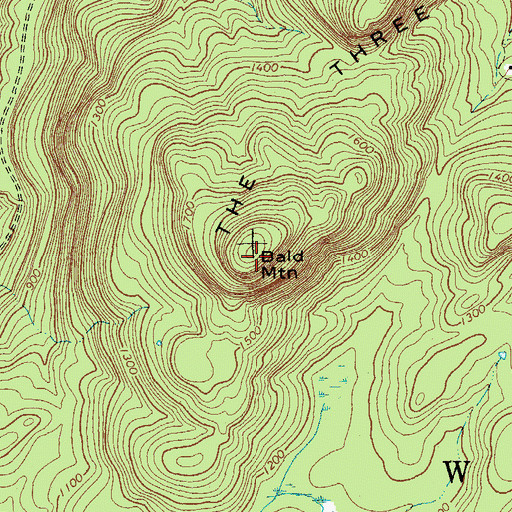 Topographic Map of Bald Mountain, NY