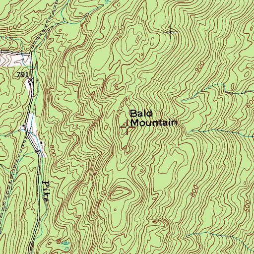 Topographic Map of Bald Mountain, NY