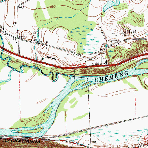 Topographic Map of Baldwin Creek, NY