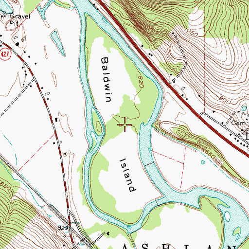 Topographic Map of Baldwin Island, NY