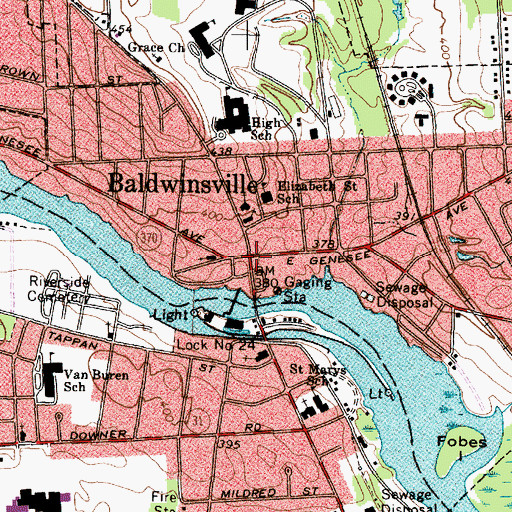 Topographic Map of Baldwinsville, NY