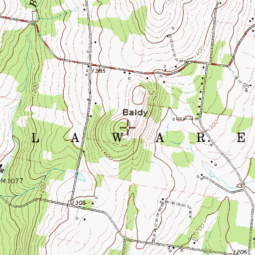 Topographic Map of Baldy, NY