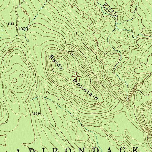 Topographic Map of Baldy Mountain, NY