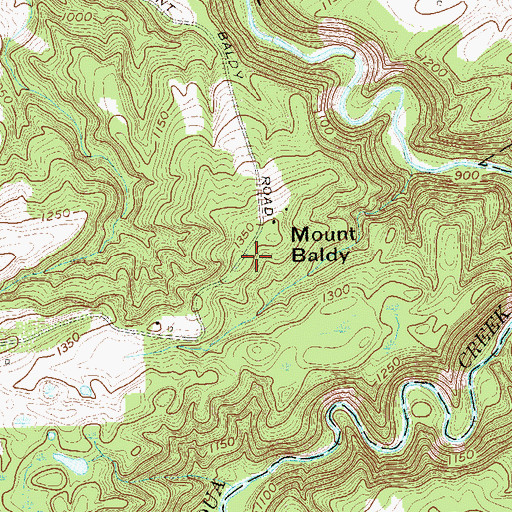 Topographic Map of Mount Baldy, NY