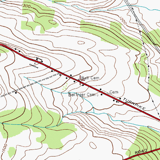 Topographic Map of Ball Cemetery, NY
