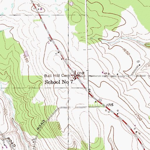Topographic Map of Ball Hill Cemetery, NY