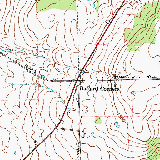 Topographic Map of Ballard Corners, NY