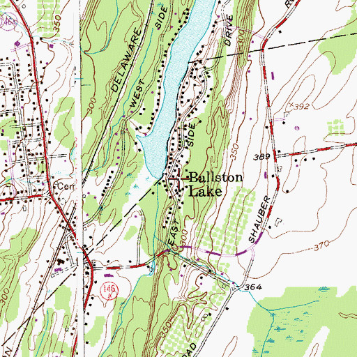 Topographic Map of Ballston Lake, NY