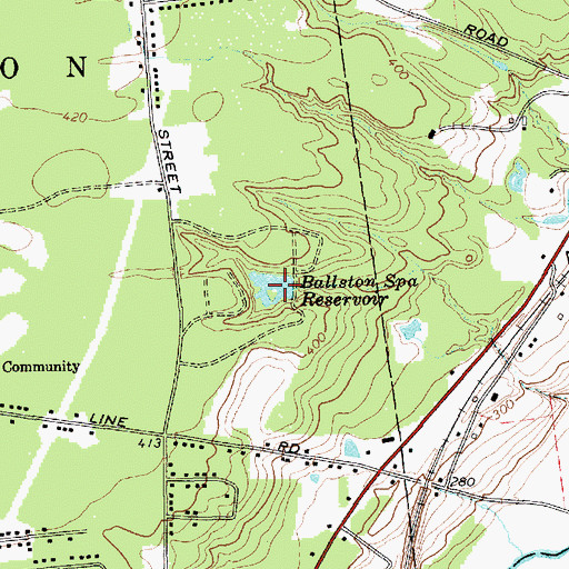 Topographic Map of Ballston Spa Reservoir, NY