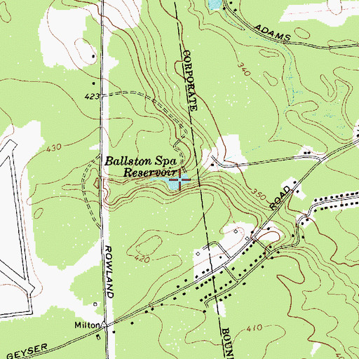 Topographic Map of Ballston Spa Reservoir, NY