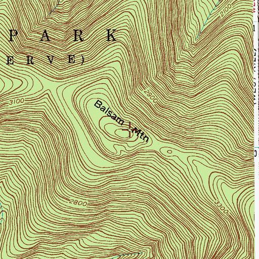Topographic Map of Balsam Mountain, NY