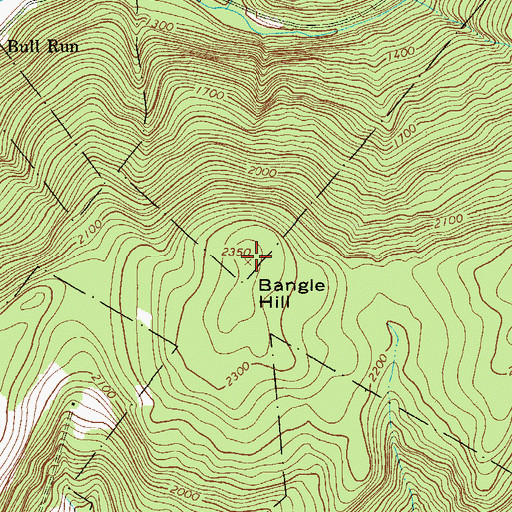 Topographic Map of Bangle Hill, NY