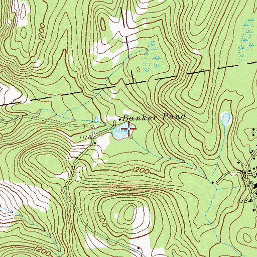 Topographic Map of Banker Pond, NY