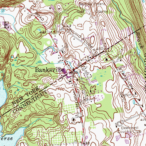 Topographic Map of Banksville, NY