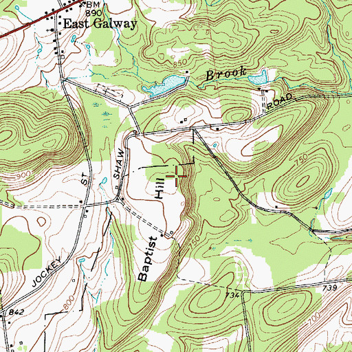 Topographic Map of Baptist Hill, NY