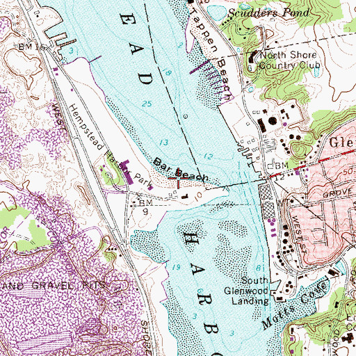 Topographic Map of Bar Beach, NY