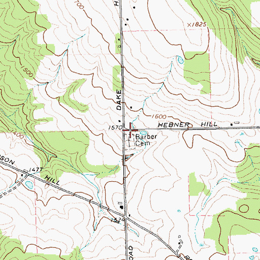 Topographic Map of Barber Cemetery, NY