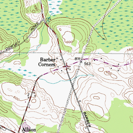 Topographic Map of Barber Corners, NY