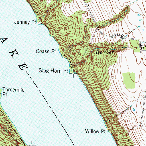 Topographic Map of Barber Gulf, NY